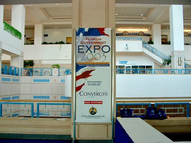 Custom Banner Made to Fit Customer Provided Frame for Florida Government 2003 Expo