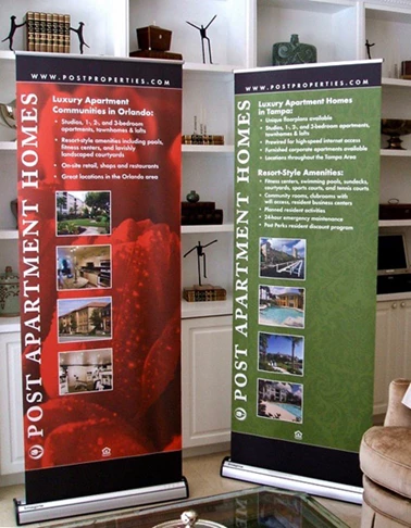 Custom Retractable Banner Stand for Post Properties to Advertise Apartment Homes