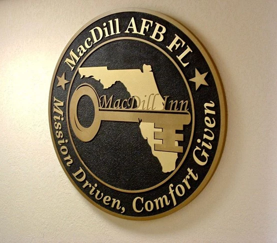 Custom Engraved and 1 1/2 Sand Blasted Plaque for MacDill Air Force Base Inn