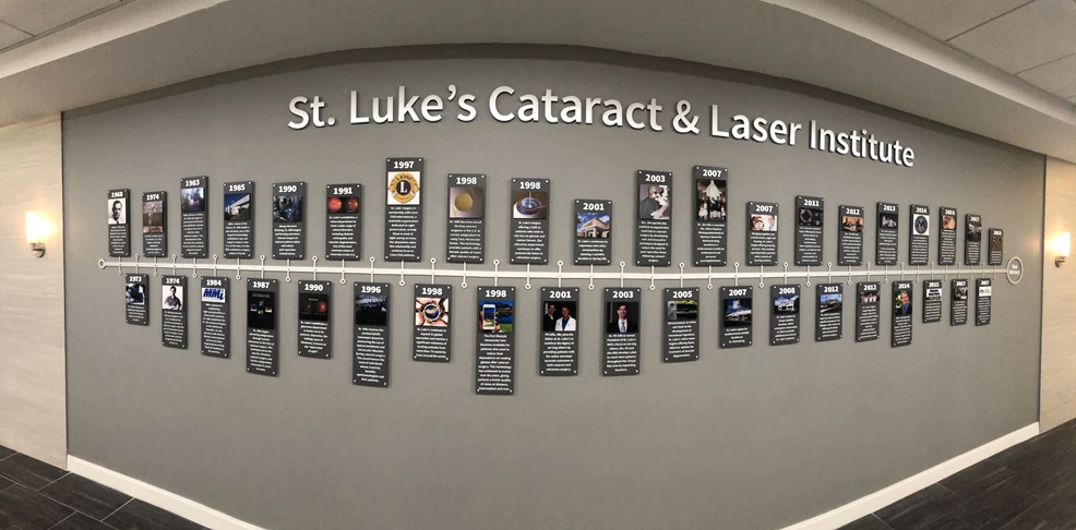 St. Lukes Timeline History with Dimensional Letters and Digital Printed Photos
