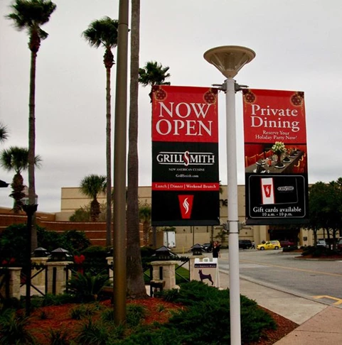Custom Outdoor Pole Banner at Westfield Mall in Brandon, FL