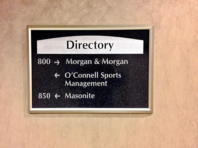 Custom Indoor Engraved Directory with Etched Vinyl Graphic