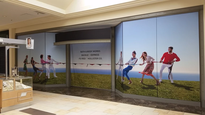 Custom Window Graphics inside Mall