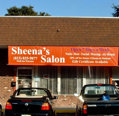 Sheenas Salon Custom Outdoor Fabric Signage (Awning)