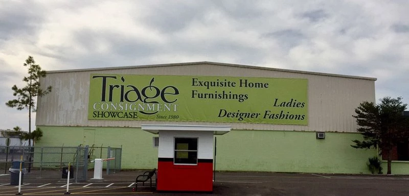 Custom Building Banner Wrap 70 W x 14 H - Triage Consignment