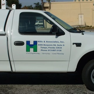 Truck letters for Hills and Associates