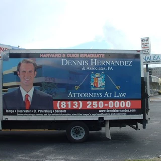 Truck sign for Dennis Hernandez